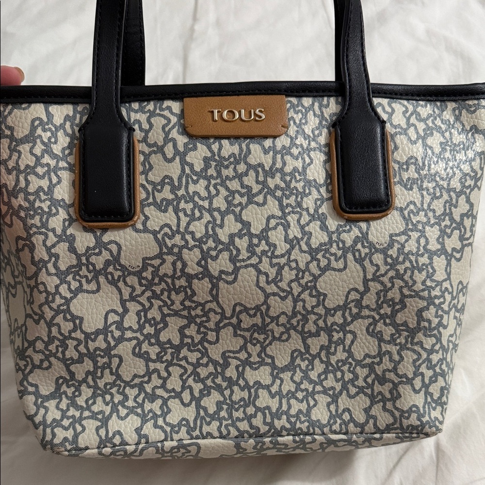 Tous Black and Cream Patterned Tote